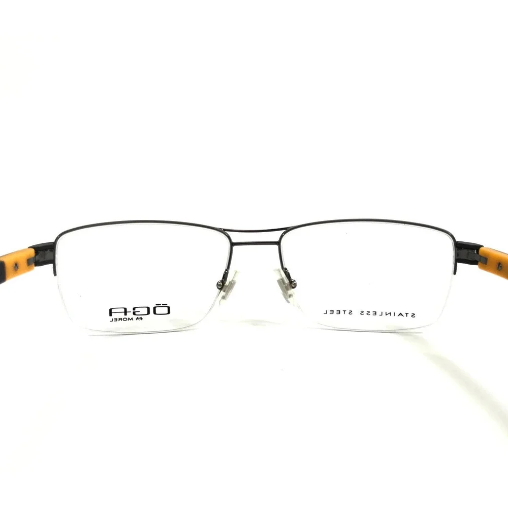 OGA by Morel Eyeglasses Frames 10011O GN19 Gunmetal Square Half Rim 56-17-145